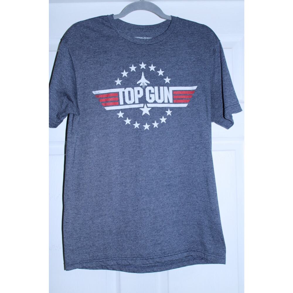 Top Gun Mens' Fighter Pilot School Distressed Logo With Stars T-Shirt (M)